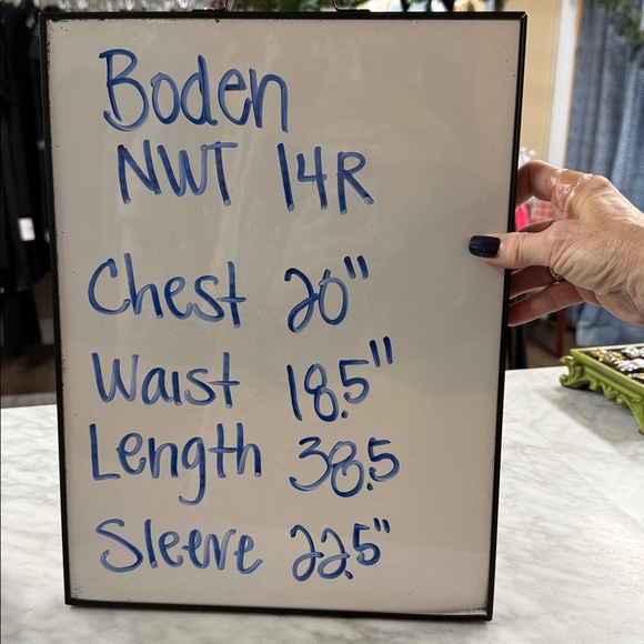 Boden NWT Green and Navy Polka Dot Dress Size 14R - Picture 8 of 12